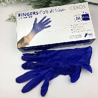 Перчатки нитриловые M нестерильные неприпудренные CEROS® "FINGERS Cobalt Blue"