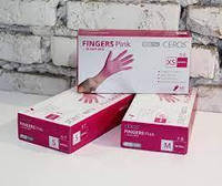 Перчатки нитриловые XS нестерильные неприпудренные CEROS® "FINGERS PINK" XS