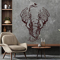 Трафарет для покраски Дерево-Слон, одноразовый из самоклеящейся пленки 145 х 115 см
