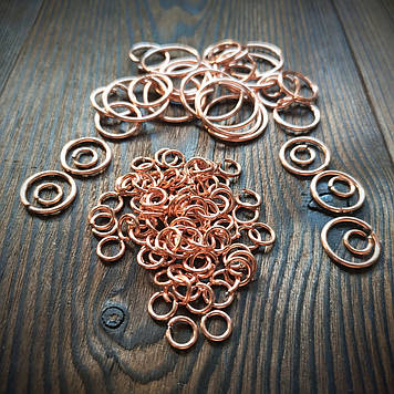 Мідні з'єднувальні кільця з дроту 2.0 мм, кільце 10 мм