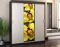 Наклейка на шкаф-купе 220 х 60 см на 1 дверь желтые орхидеи (БП_с_fl102168)