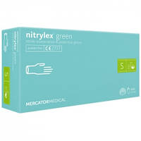 Перчатки нитриловые Mercator Nitrylex GREEN неопудренные, размер S 100 шт.