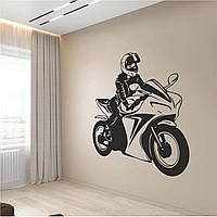 Трафарет для покраски, Девушка на мотоцикле-2, одноразовый из самоклеящейся пленки 110 х 95 см