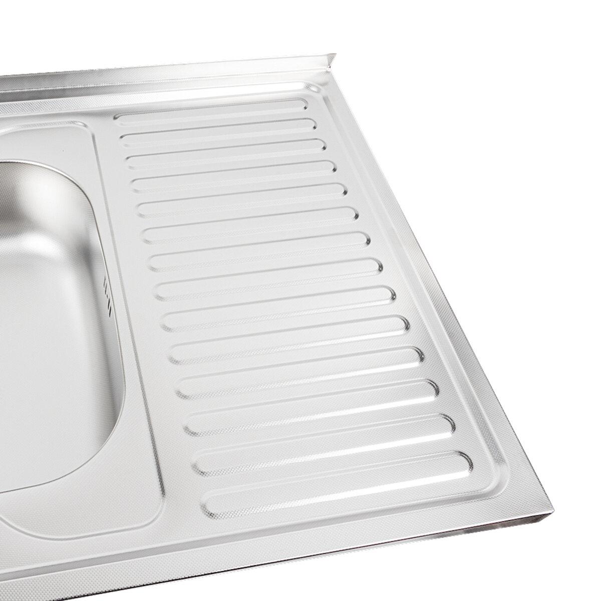 Кухонная мойка из нержавеющей стали Platinum 800x600x160 ДЕКОР (0,7/160 мм) прямоугольная - фото 3 - id-p1951233753