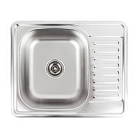 Кухонная мойка из нержавеющей стали Platinum 5848 ДЕКОР (0,8/180 мм) прямоугольная
