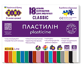 Пластилін ZiBi Classic 18кол. 360гр. ZB.6235