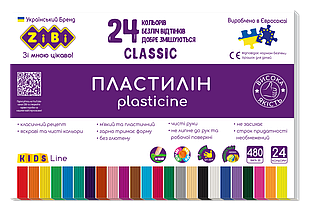 Пластилін ZiBi Classic 24кол. 480 гр. ZB.6236