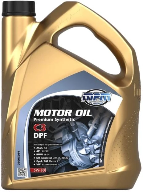 Моторне мастило MPM Premium Synthetic C3 DPF 5W30 5 л.