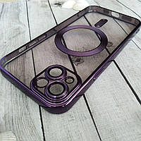 Чехол на iPhone 14 Plus Purple с MagSafe / Силиконовый для Айфон 14 Плюс Фиолетовый