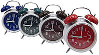 Часы-будильник металлический "Цветной циферблат" 16см, 4 цвета