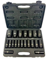 Качественный набор ударных торцевых головок для авто LEX LXIS20E 1/2" 10-38 мм 20 ед.