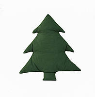 Декоративная новогодняя подушка-игрушка Елка Прованс зеленая 40х47 см