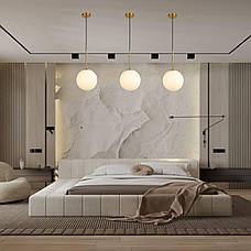 Бронзовий підвіс з білою 20см кулею (916-3420-1 BRZ+WH), фото 6