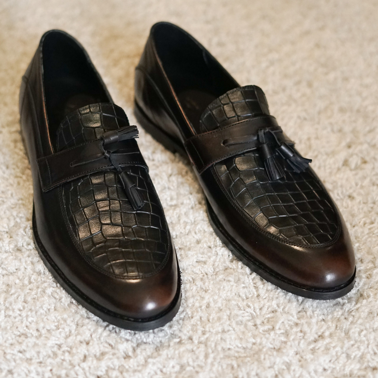 Туфлі лофери, коричневі., фото 1