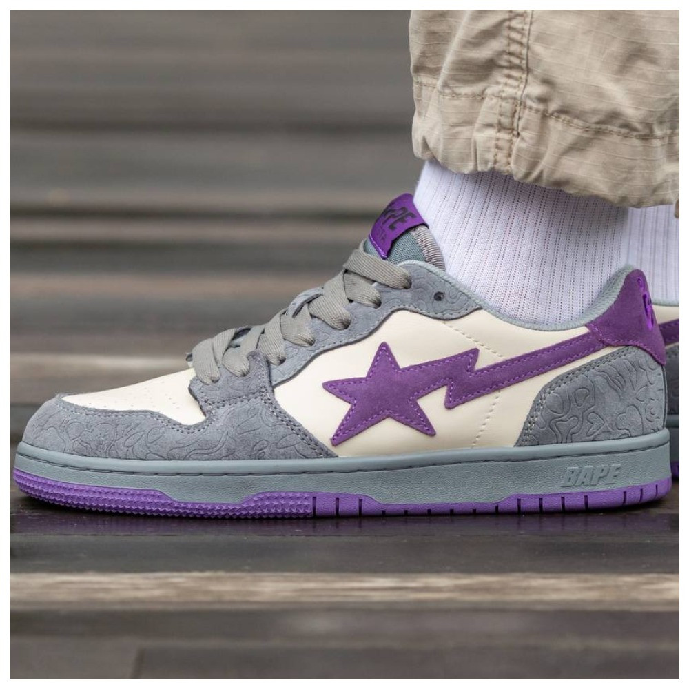 Чоловічі / жіночі кросівки A Bathing Ape Bape Court SK8 STA Loyal Purple, унісекс шкіряні кросівки бейп ск8 ста