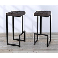 Стул барный BS-3 soft металл черный матовый обивка велюр (Loft Design TM)