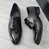 NEW! Лакированные черные туфли дерби Ikos 519