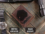 Гаманець коричневий із натуральної шкіри ДИКИЙ brown скраzy horse із затискачем для банкнот, фото 8