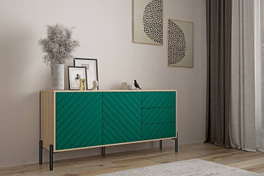 Комод у спальню вітальню з поличками та висувними ящиками Амарант комоди для одягу білизни фасади МДФ 1680х400х765 мм