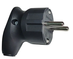 Вилка Neomax NX1104 кутова із заземленням чорна