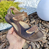 Практические ПРОШИТЫЕ сандалии из натуральной кожи 41 42 размер