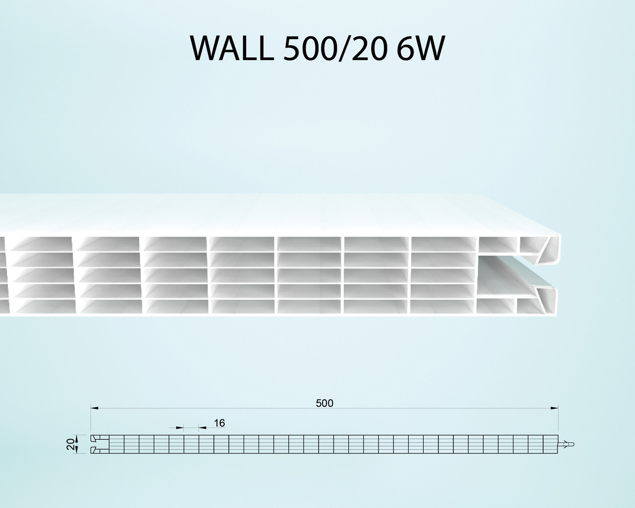 Фасадна модульна система WALL 500/20мм 6W опал, фото 1