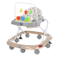 Детские ходунки с музыкальной игровой панелью и дугой с подвесками Bambi M 0541C-8 Серый