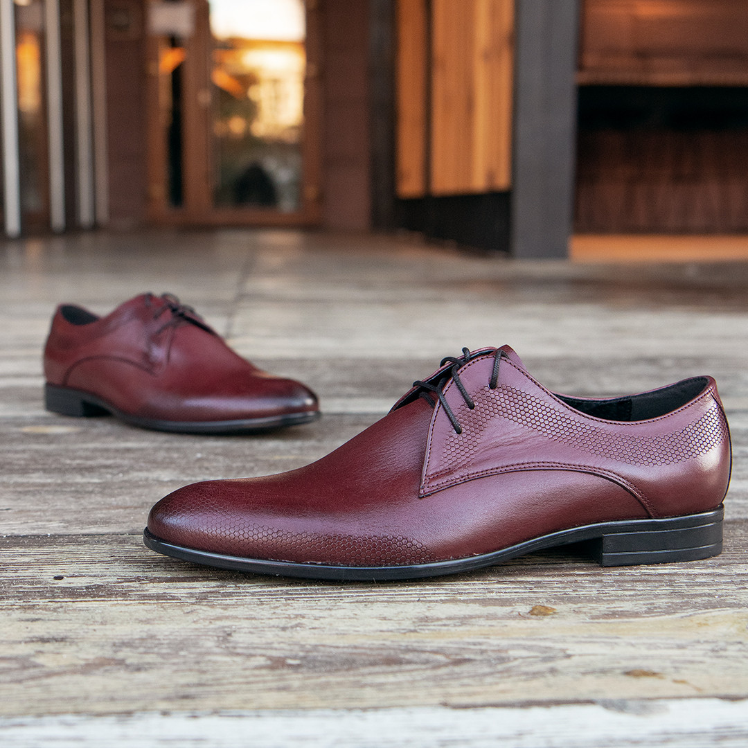 Стильні туфлі бордового кольору, фото 1