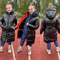 Рост 158. Подростковое зимнее пальто с 3D эффектом, удлиненная куртка пуховик на девочку