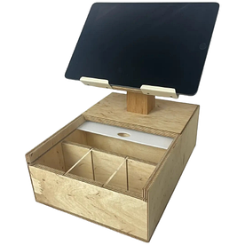 Органайзер Каса з підставкою для планшета для кав'ярні Натуральне Дерево