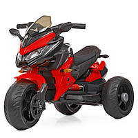 Мощный трехколесный детский мотоцикл на аккумуляторе с яркой подсветкой и музыкой Bambi M 4274EL-3 Красный