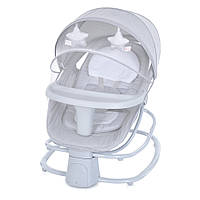 Укачивающий центр шезлонг 4 в 1 для новорожденных с таймером и москитной сеткой Mastela 8113 Светло-серый