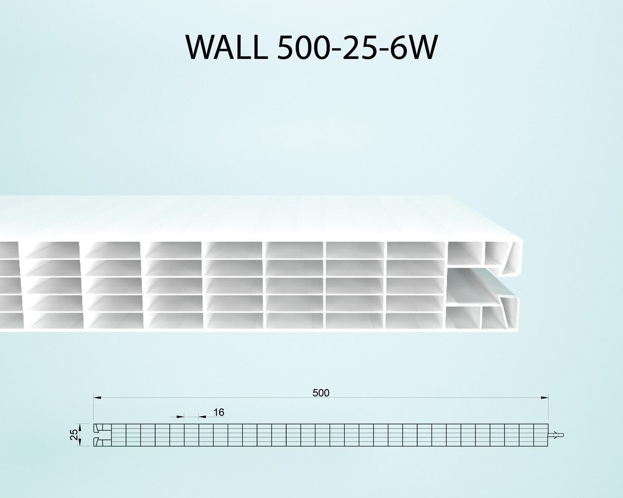 Фасадна модульна система WALL 500/25мм 6W опал