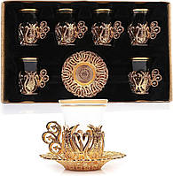 Турецкие стаканы армуды 6 шт. для чая и кофе. золото 100 мл. Золото(BRT)