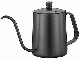 Чайник для кави з довгим носиком 600 мл (Чорний) Альтернативне заварювання