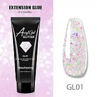 ПОЛИГЕЛЬ (акригель) цветной AcrylGel GLITTER 01 15ml