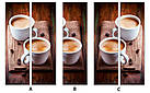 Вінілова наклейка на холодильник, з чашками кави, 180х60 см - Лицьова (В), з ламінуванням, фото 6