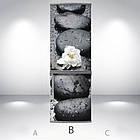 Вінілова наклейка на холодильник, ряд каменів з квіткою, 180х60 см - Лицьова (В), з ламінуванням, фото 3