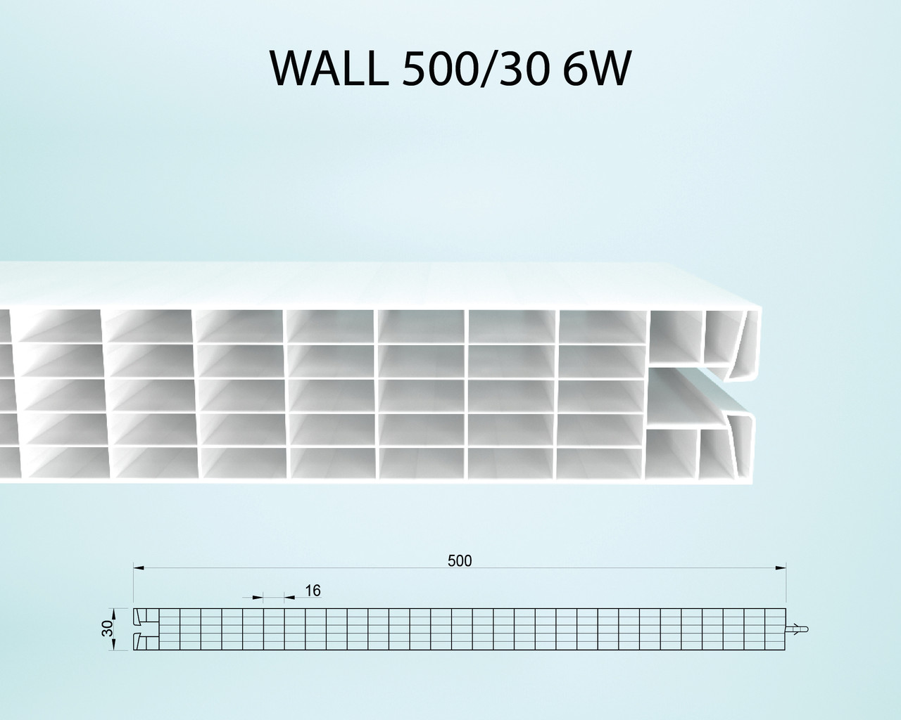 Фасадна модульна система WALL 500/25мм 6W опал, фото 1