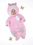 Демісезонний велюровий набір "Панда лапки" для новонароджених, рожевий, фото 3