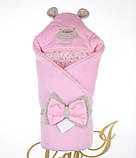 Демісезонний велюровий набір "Панда лапки" для новонароджених, рожевий, фото 2