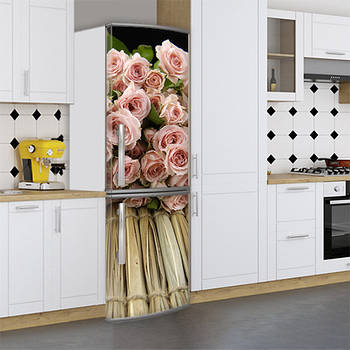 Вінілова наклейка на холодильник, троянди, 180х60 см - Лицьова (В), з ламінуванням