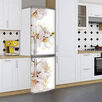 Наклейка на холодильник, квітуча вишня, 180х60 см - Лицьова (В), з ламінуванням