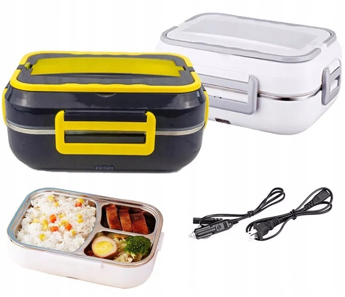 Електричний ланчбокс із підігрівом Електричний 220V/12V DFC-C21 (живлення від мережі або автомобіля, фото 1