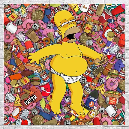 Плакат "Сімпсони, Simpsons", 60×60см, фото 2