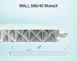 Фасадна модульна система WALL 500/40мм Mono X прозрачная
