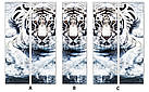 Вінілова наклейка на холодильник, тигр білий, 180х60 см - Лицьова (В), з ламінуванням, фото 5