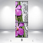 Вінілова наклейка на холодильник, квіти на бамбуку, 180х60 см - Лицьова (В), з ламінуванням, фото 3