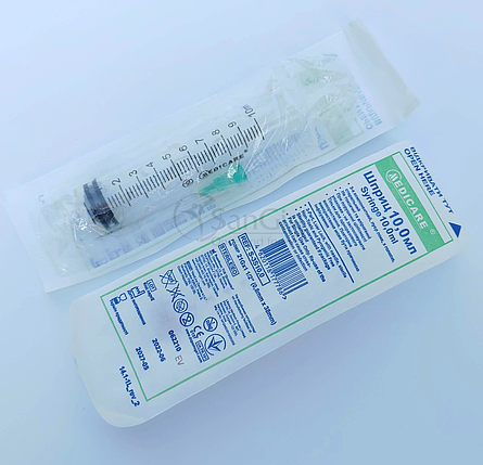 Шприц Luer Lock 10 мл Medicare (100 шт/уп), фото 4