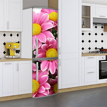 Наклейки на холодильник, квіти ромашки, 180х60 см - Лицьова (В), з ламінуванням